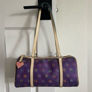 Dooney & Bourke Purple Y2K Barrel Bag with Rainbow Zipper